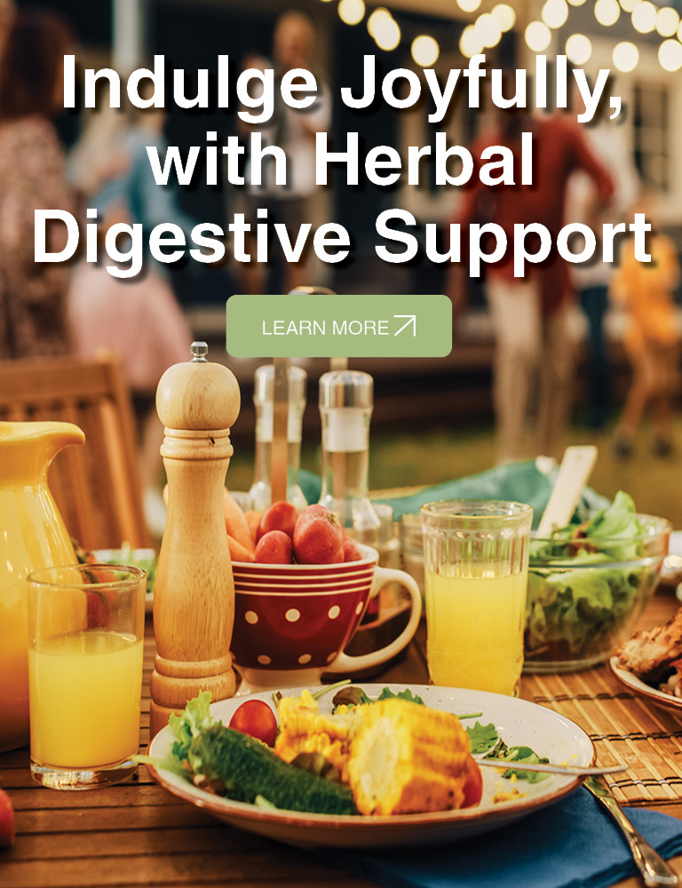 Indulge joyfully with herbal digestive support